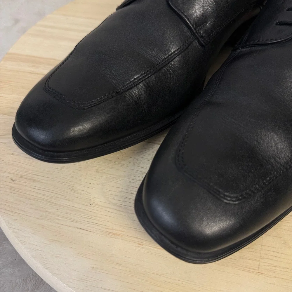 Cole Haan Mens Air Giraldo Bike Toe Oxford Black Leather Dress Shoes C09851 10M